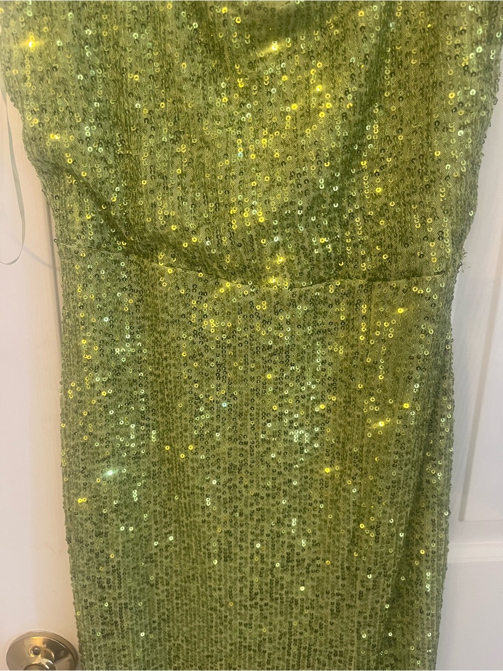 Fashion Nova Olive Green Sequin Maxi Dress - Picture 5 of 7